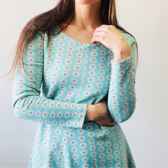 Vintage 1970s Long Sleeve Ditsy Floral Print Daisy Mini Dress The Red Eye 9 - Picture 2 of 13